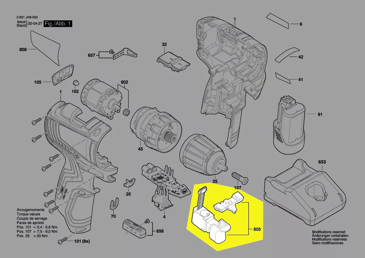 Interrupteur réf. 1 607 000 E1T Bosch